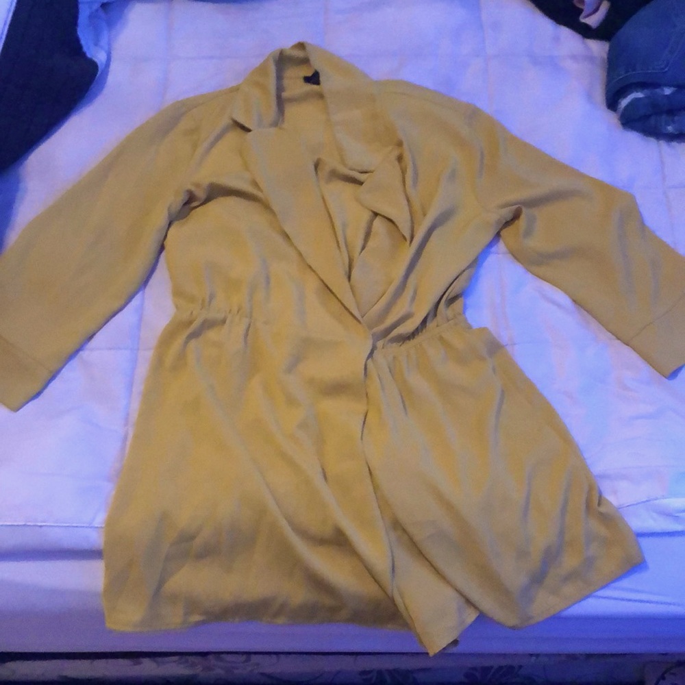 mustard yellow romper.
